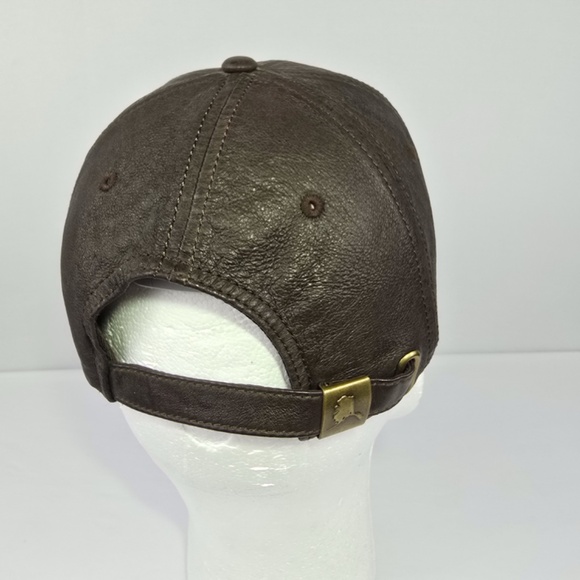 Vintage Alaska Bush Pilot Hat Cap Adjustable Strapback Brown Leather Aviation - Picture 5 of 8